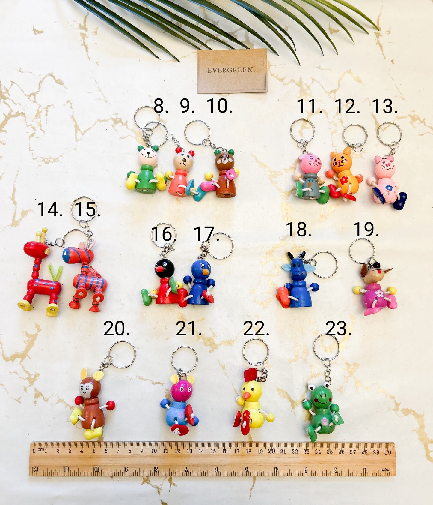 Wooden Peg Doll Animal Keychain - Wide Variety Available!