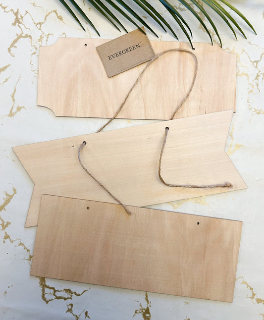 Hanging Unpainted Wooden Sign / Plaque - Paint Your Own!