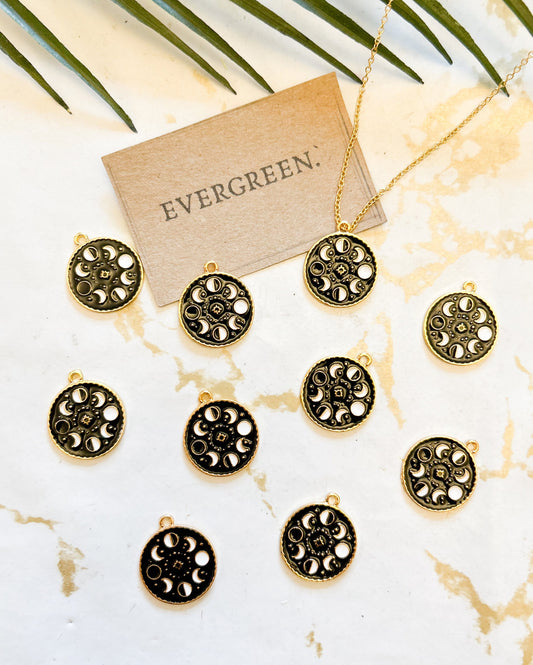 Phases Of The Moon / Lunar / Crescent Moon Pendant / Charm