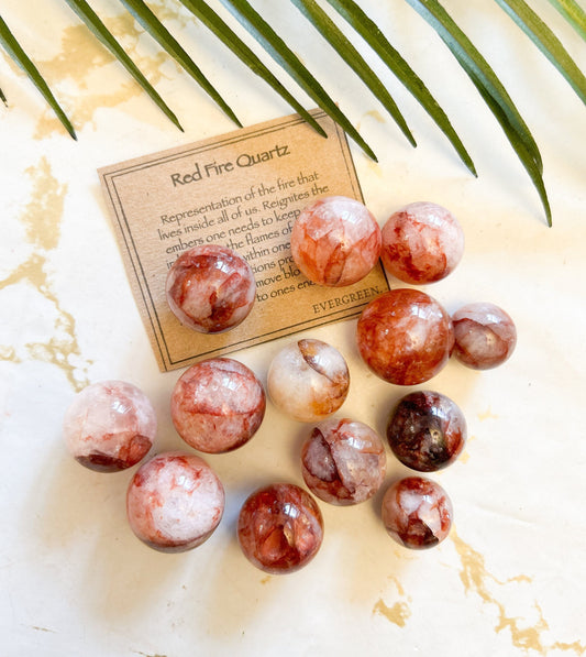 Red Fire Quartz Crystal Sphere - Protection, Energy & Balance
