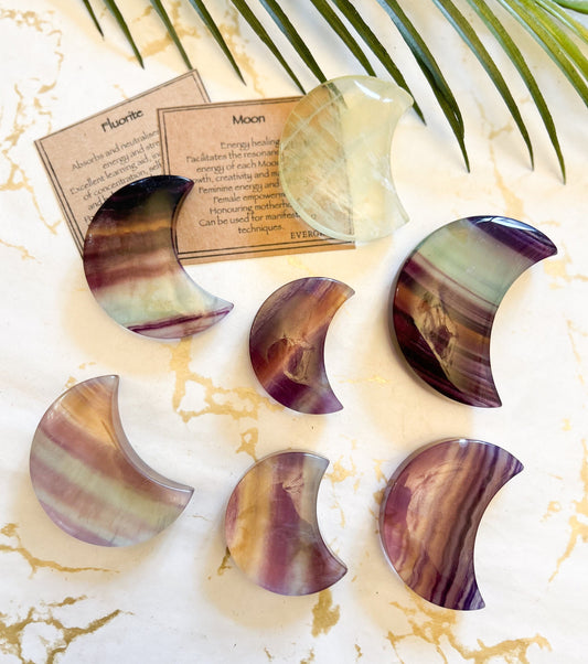 Fluorite Crystal Moon - Positivity, Balance & Energy