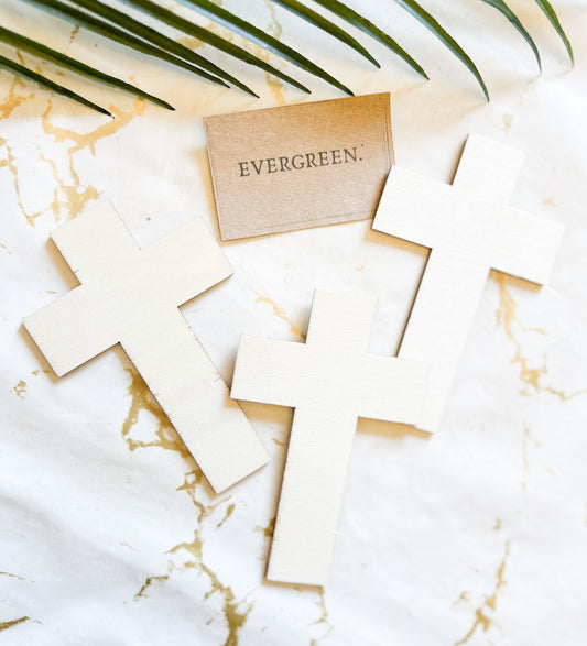 Wooden Unpainted Cross / Crucifix - Easter / Arts & Craft / Church / Communion / Christening / Baptism / Wedding