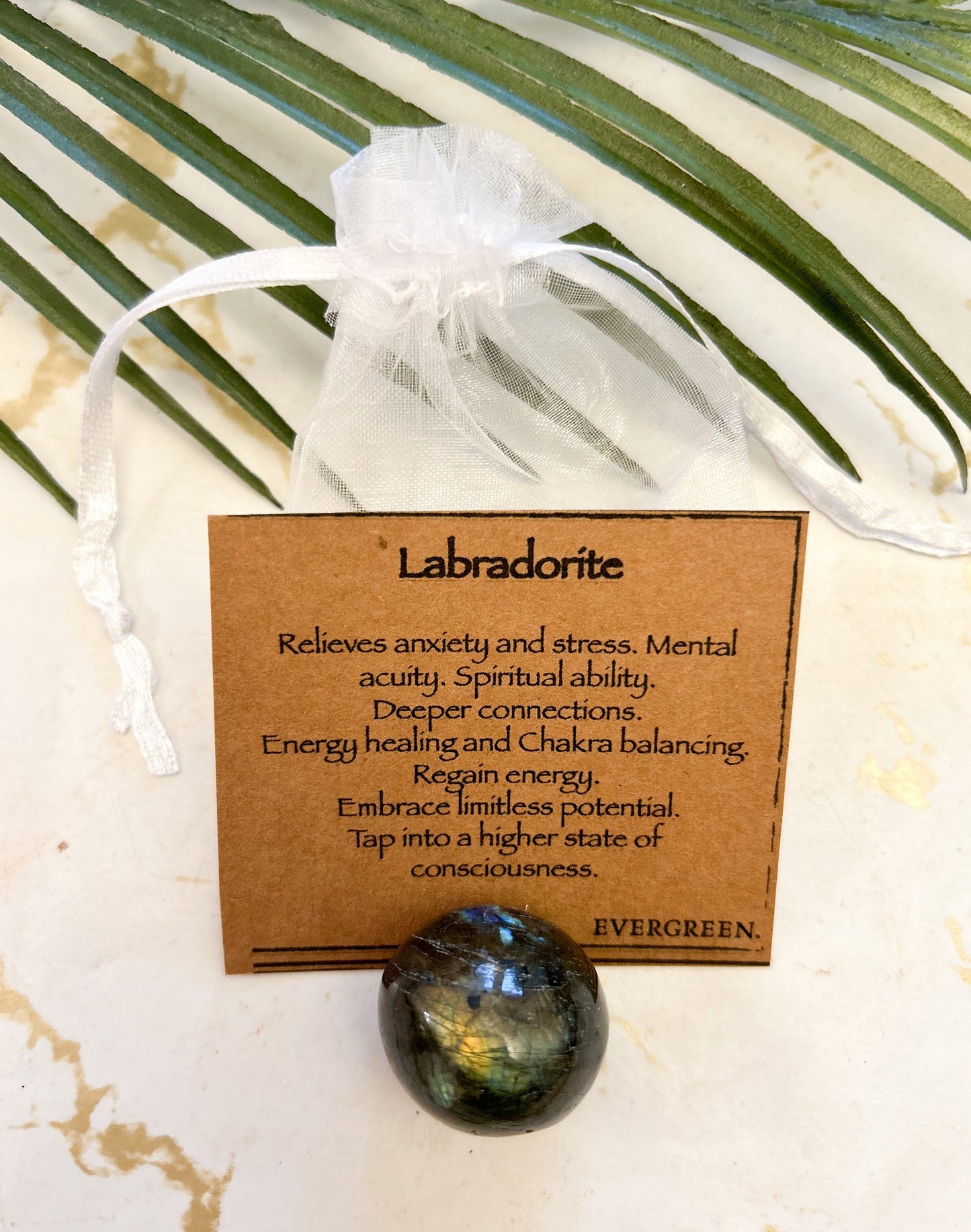 Labradorite Crystal Tumbled Stone - Relieves Stress & Anxiety
