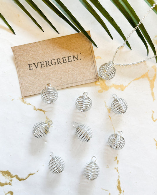 Silver Spiral Crystal Cage Pendant - Make Your Own Crystal Necklace!