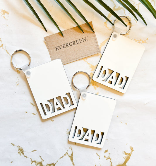 Wooden Dad / Daddy / Father / Father's Day Keychain / Keyring