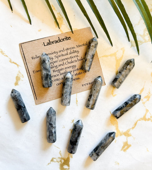 Black Labradorite Crystal Point - Stress & Anxiety Relief