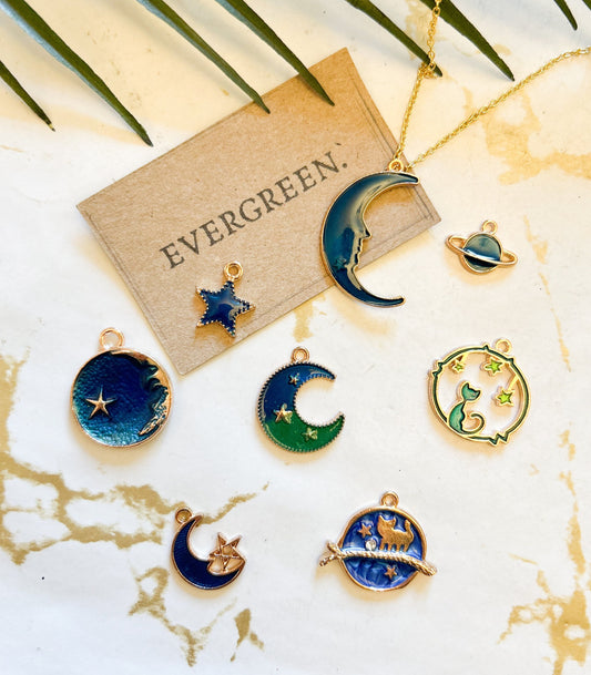 Mystical / Celestial / Moon & Stars Pendant / Charm - Variety Of Chains Available!