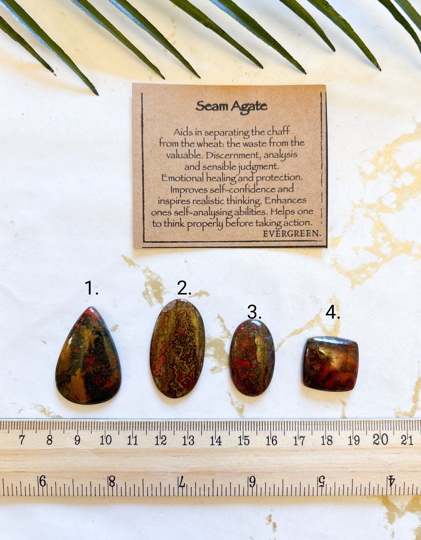 Seam Agate Crystal Cabochon - Healing, Protection & Realistic Thinking