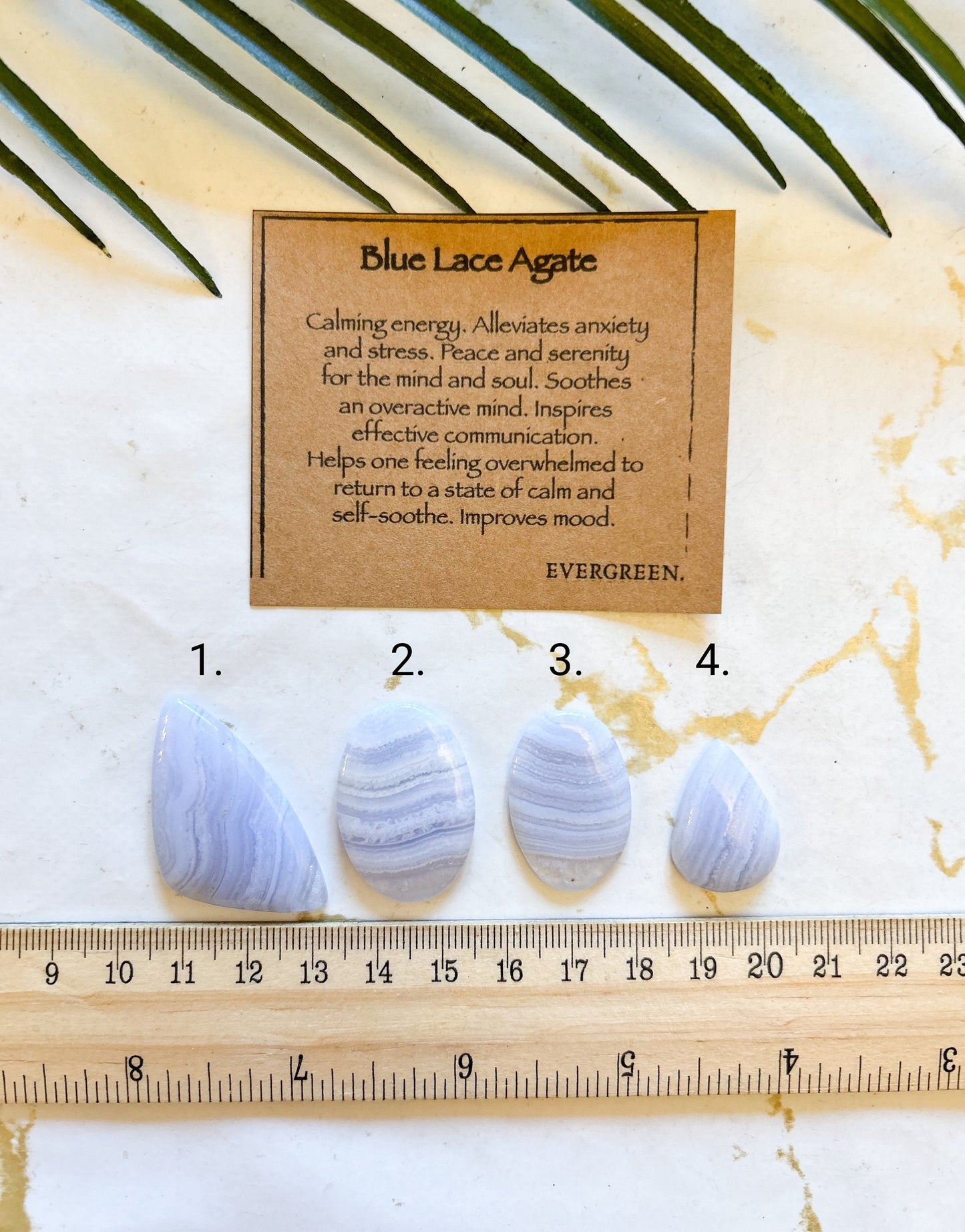 Blue Lace Agate Crystal Cabochon - Calming, Peace & Serenity