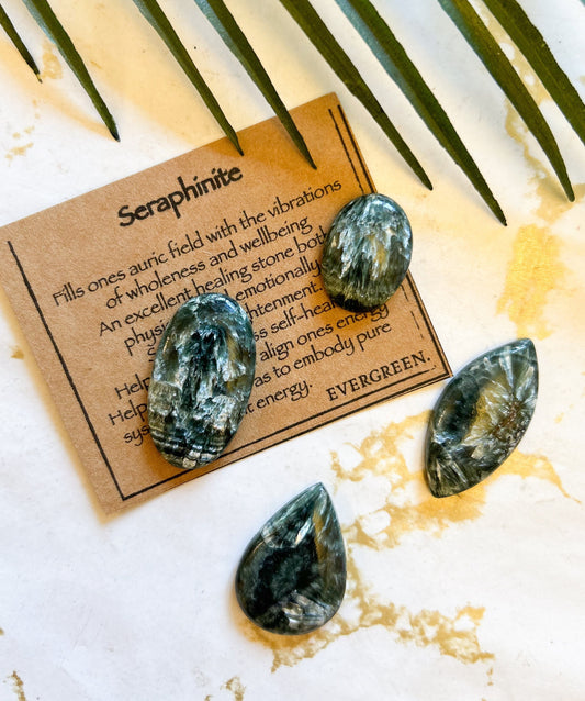 Seraphinite Crystal Cabochon - Wholeness, Wellbeing & Spiritual Enlightenment