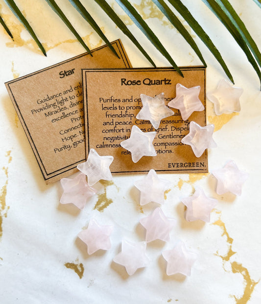Rose Quartz Crystal Star - Love, Friendship & Inner Healing