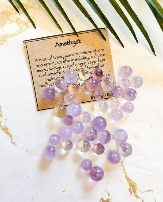 Amethyst Crystal Spheres 20g Gift Bag - Balance, Consciousness & Contentment