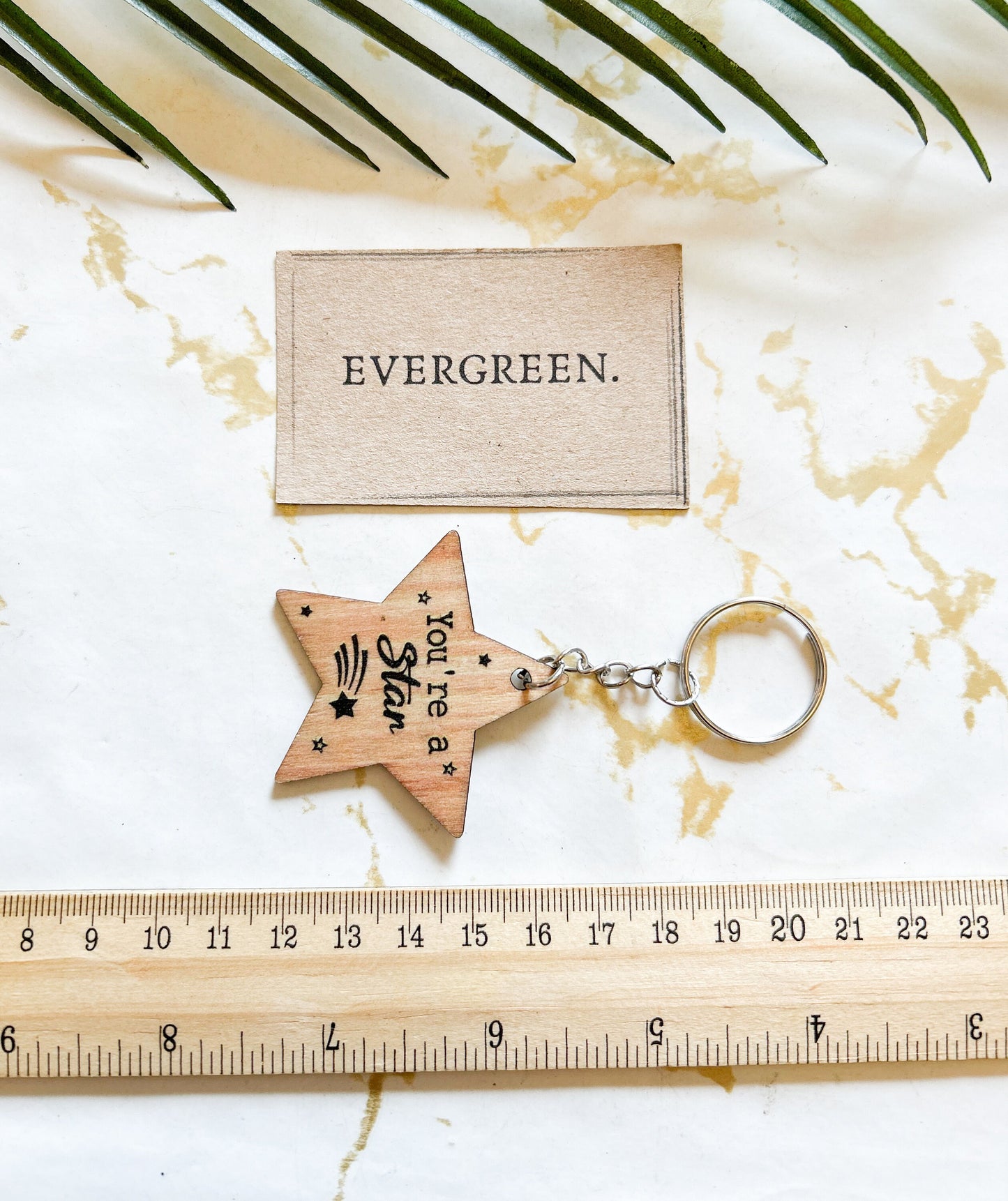 Wooden "You're A Star" Star Keychain - School Leavers / Student / Teacher / Pupil / Colleague / Friend / Leaving Gift
