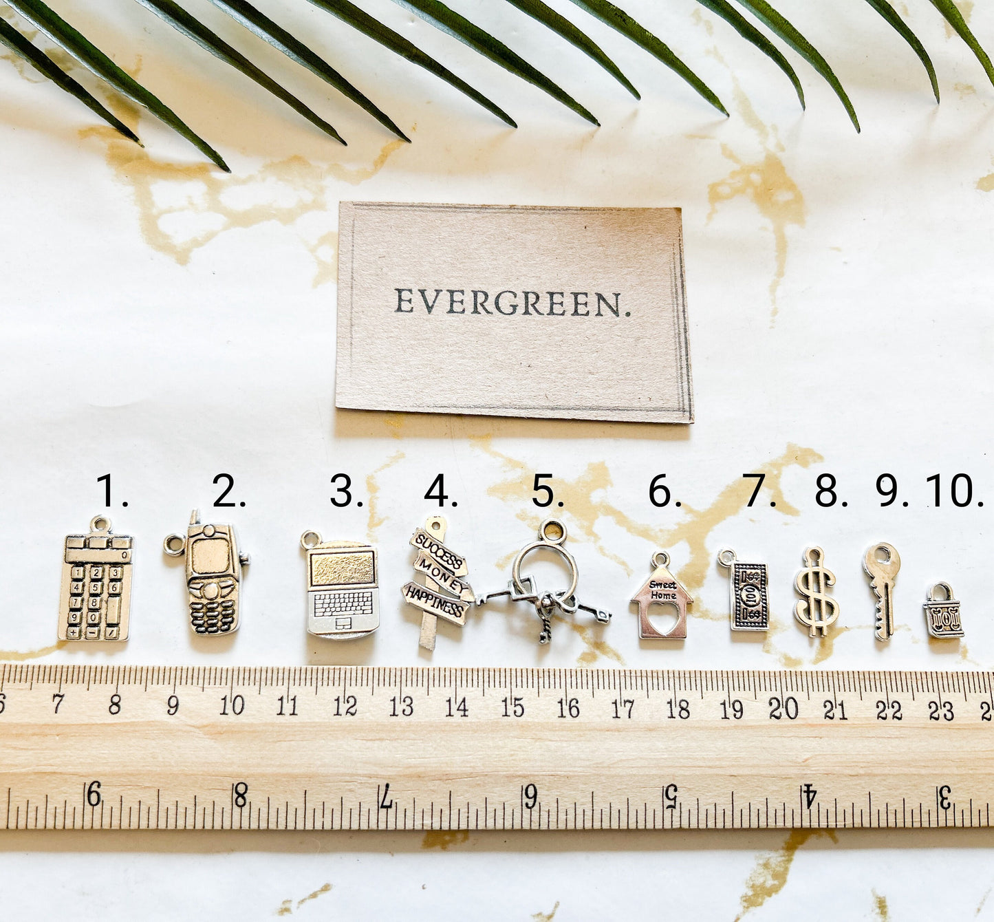 Wealth, Money, Success, Happiness Pendant / Charm - New Home, Promotion, Bonus, Luck, Keys, Dollars, Laptop, Career, New Job, Business