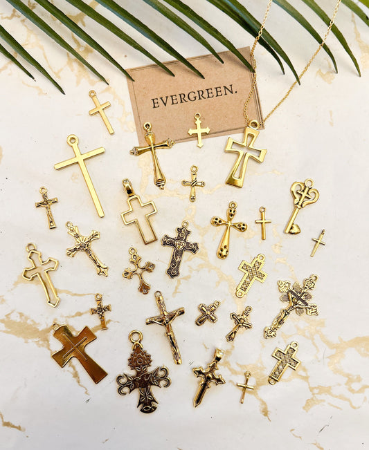 Gold Cross / Crucifix / Religion / Church Pendant / Charm - Variety Of Chains Available!