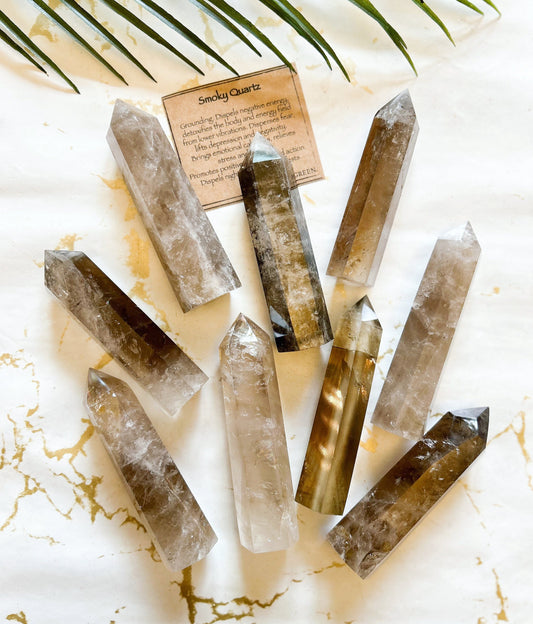 Smoky Quartz Crystal Point 90mm-100mm - Grounding, Positivity & Calmness