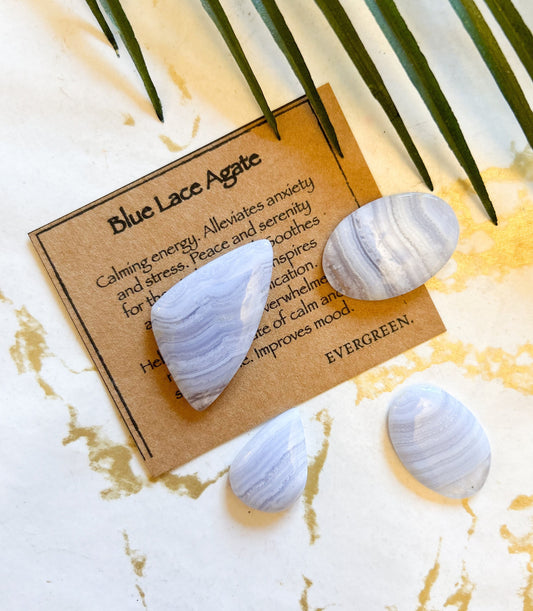 Blue Lace Agate Crystal Cabochon - Calming, Peace & Serenity