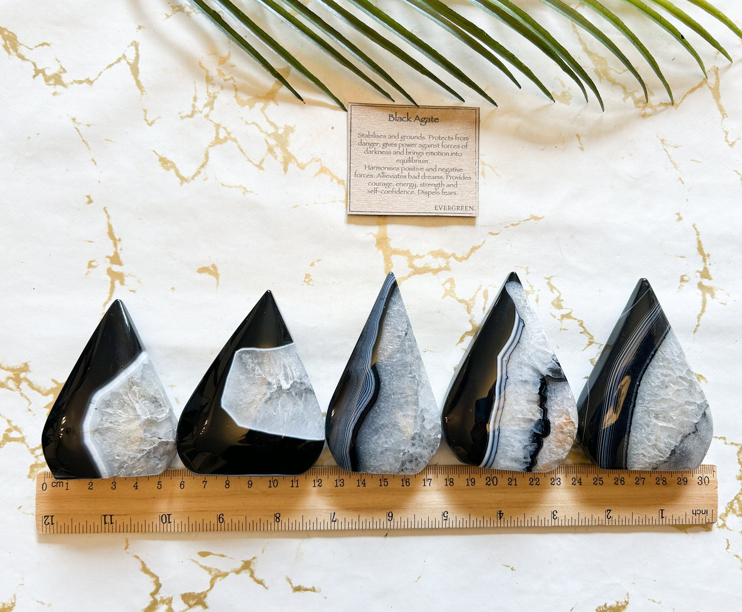 Black Lace Agate Crystal Drop Freeform Carving - Positive Energy, Concentration & Healing