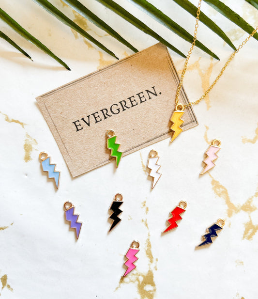 Lightening Bolt Pendant / Charm - Wide