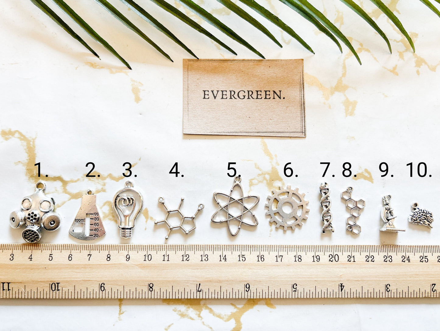 Scientist, Inventor, Lab, DNA, Chemistry, Science Pendant / Charm - Brain, Mask, Cog, Microscope, Student, Doctor, Research