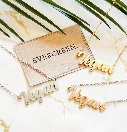 Gold / Silver / Rose Vegan Pendant Necklace & Chain