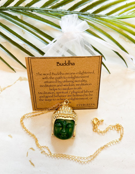 Crystal Buddha Pendant With Gold Chain - Wide Variety Available!
