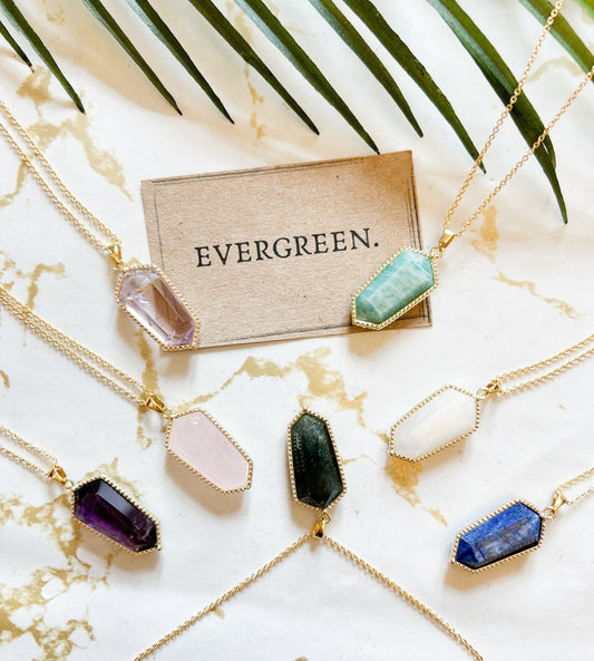 Crystal Pendant With A Gold Chain - Wide Variety Available!