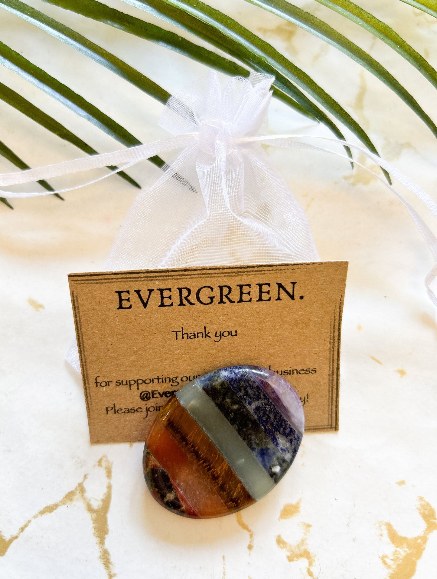 7 Chakra Crystal Thumb Stone / Worry Stone / Palm Stone -  Stress & Anxiety Relief, Meditation, Healing