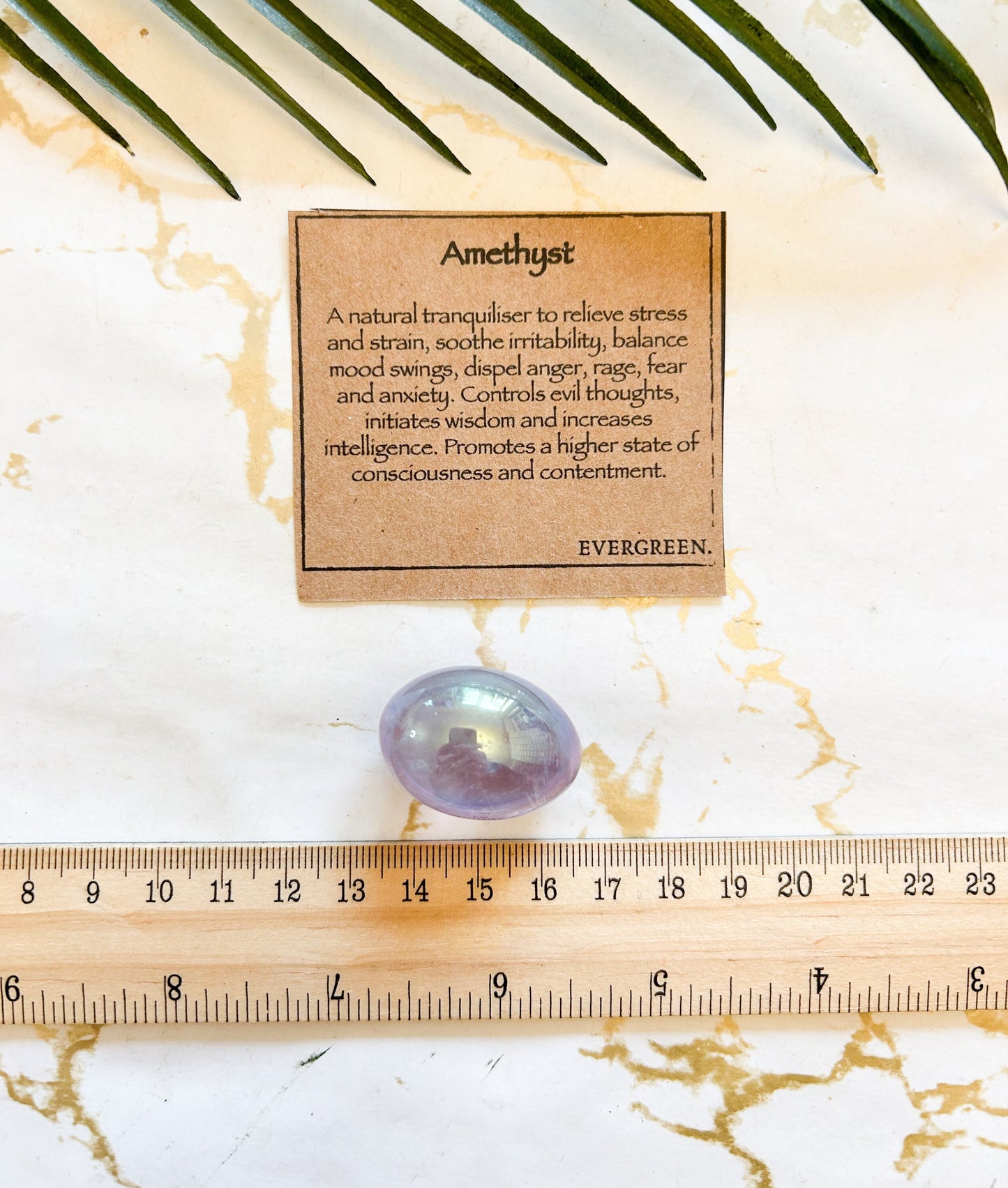 Angel Aura Amethyst Crystal Tumbled Stone - Stress Relief, Contentment & Wisdom