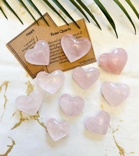 Rose Quartz Crystal Heart - Love, Healing, Friendship, Peace
