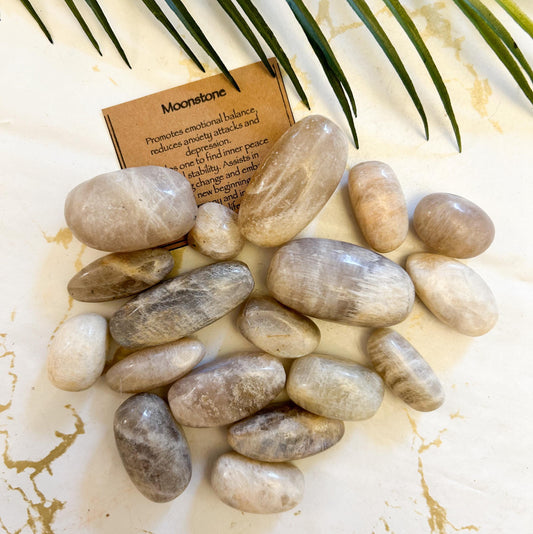 Moonstone Crystal Tumbled Stone - Balance, Peace & Stability