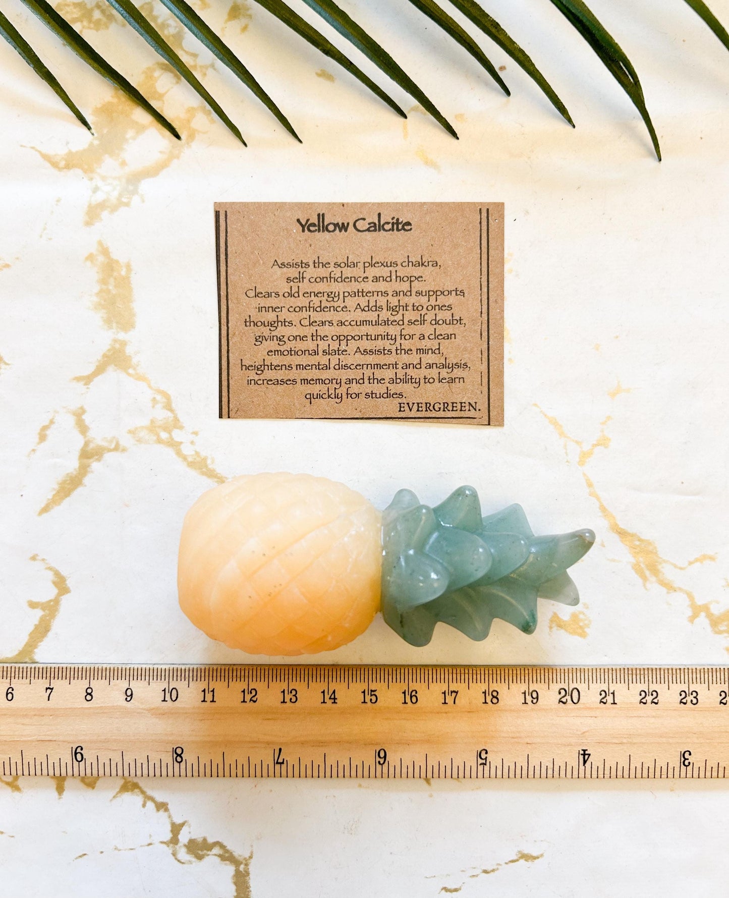 Yellow Calcite Crystal Pineapple Carving - Hope, Light & Confidence
