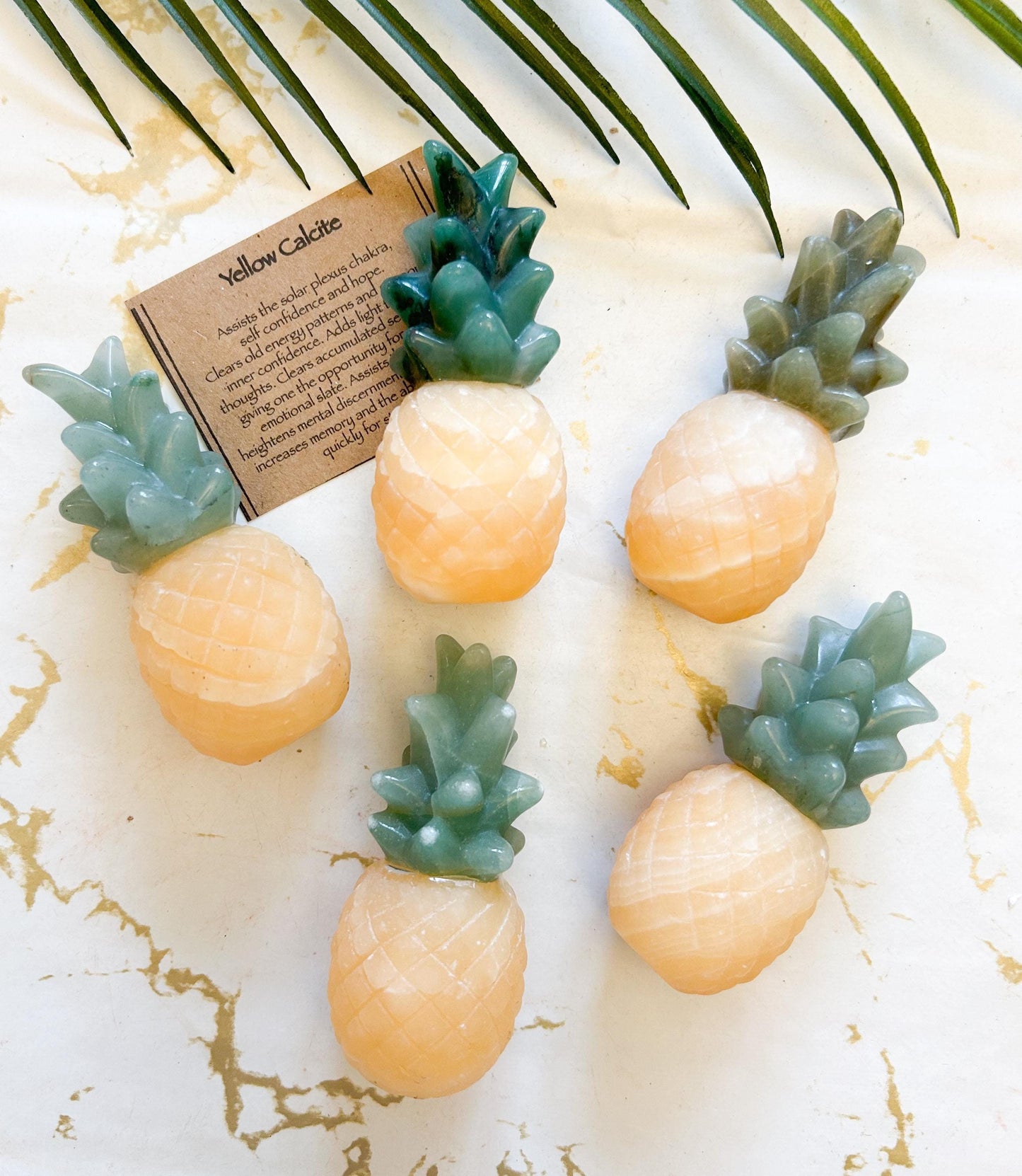 Yellow Calcite Crystal Pineapple Carving - Hope, Light & Confidence