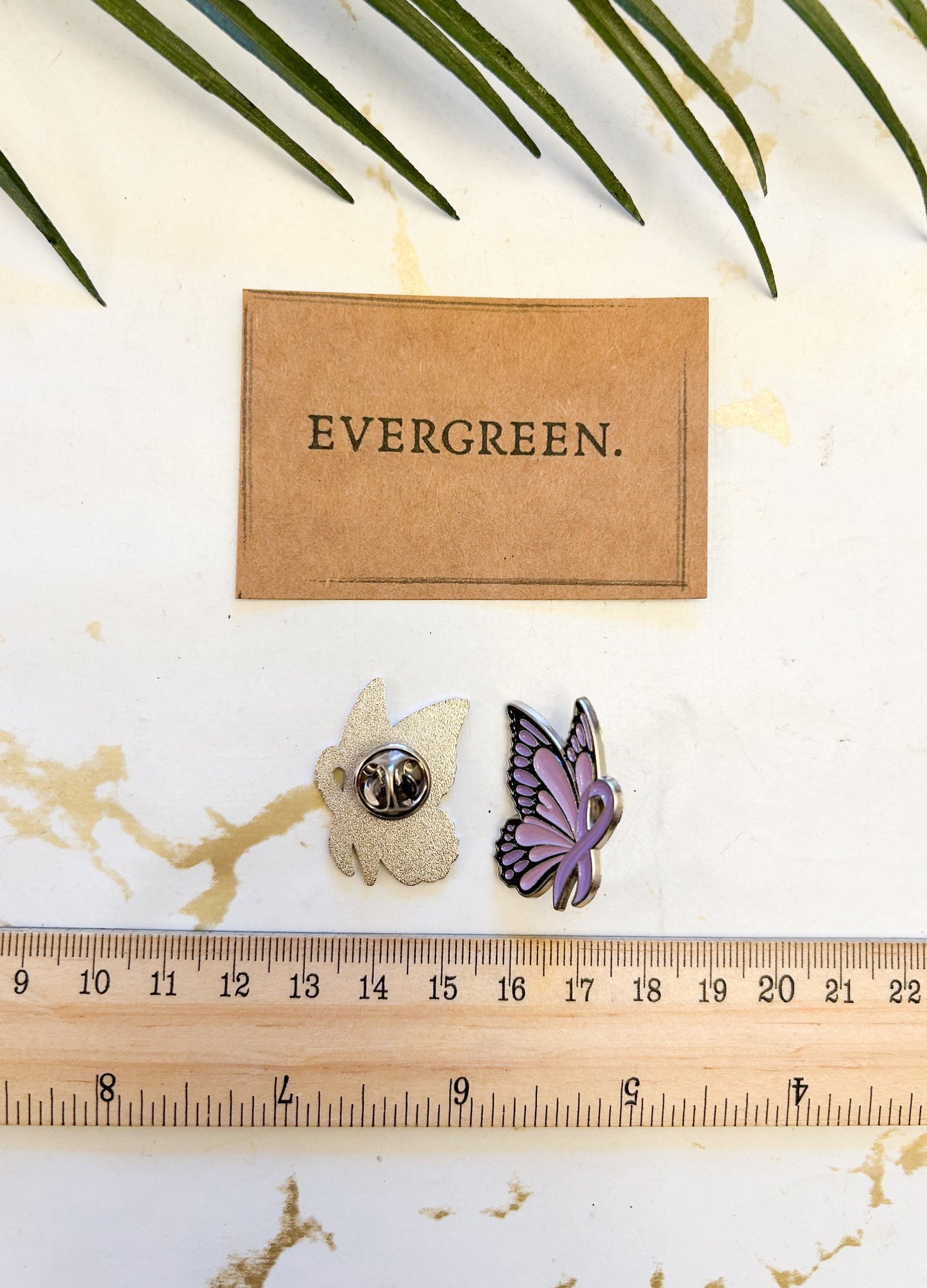 Purple Ribbon Butterfly Pin - Lupus, Alzheimers, Pancreatic Cancer, Awareness, Hope, faith