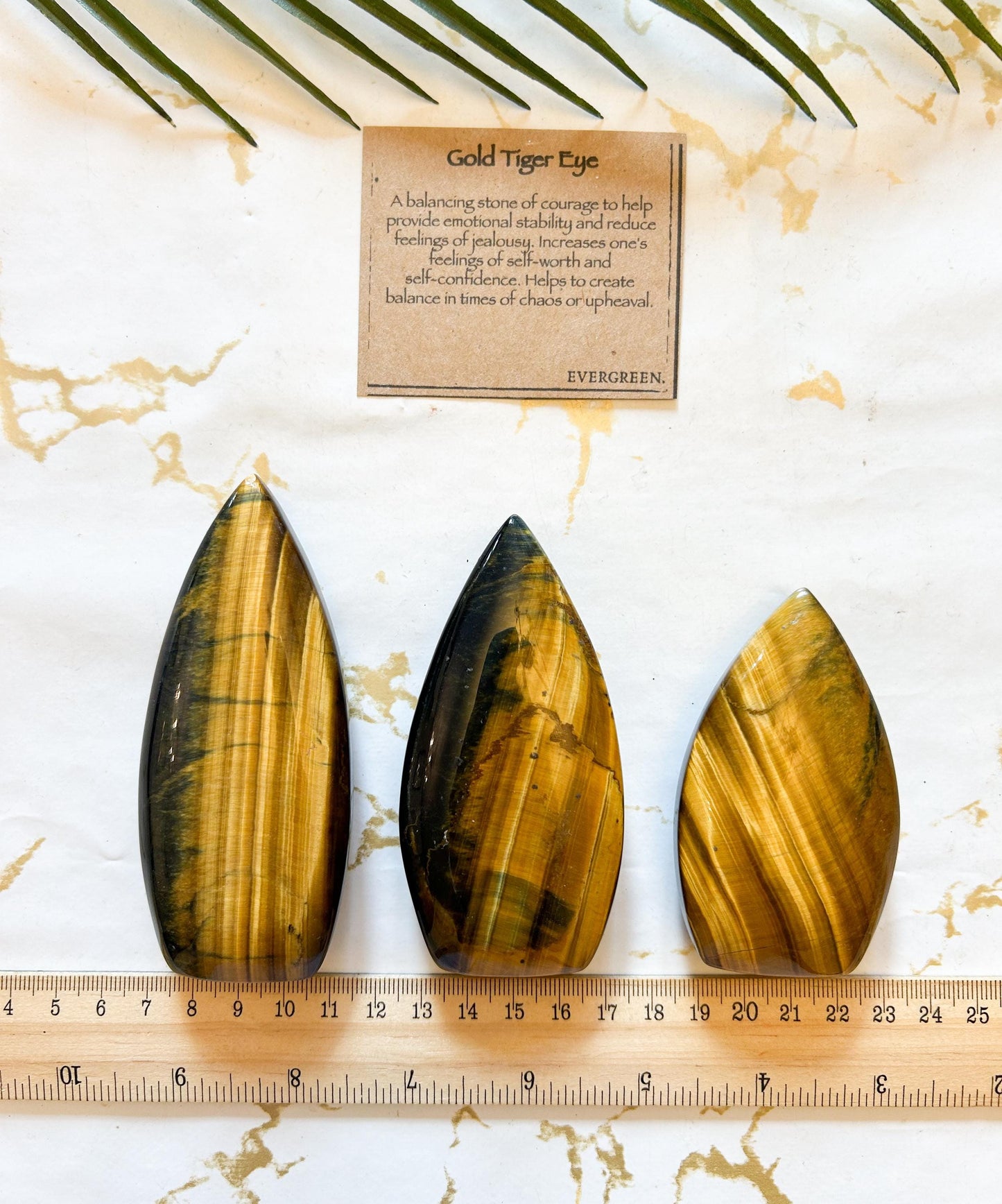 Gold Tiger Eye Crystal Carving / Flame - Courage, Stability, Self-Worth