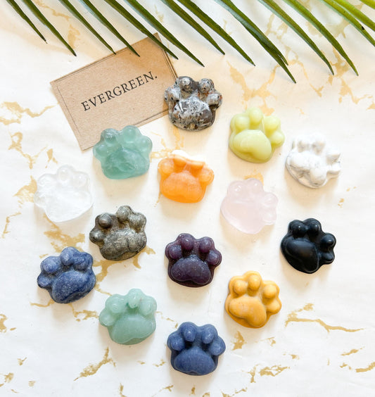 Crystal Paw Print Carving - Wide Variety Available!
