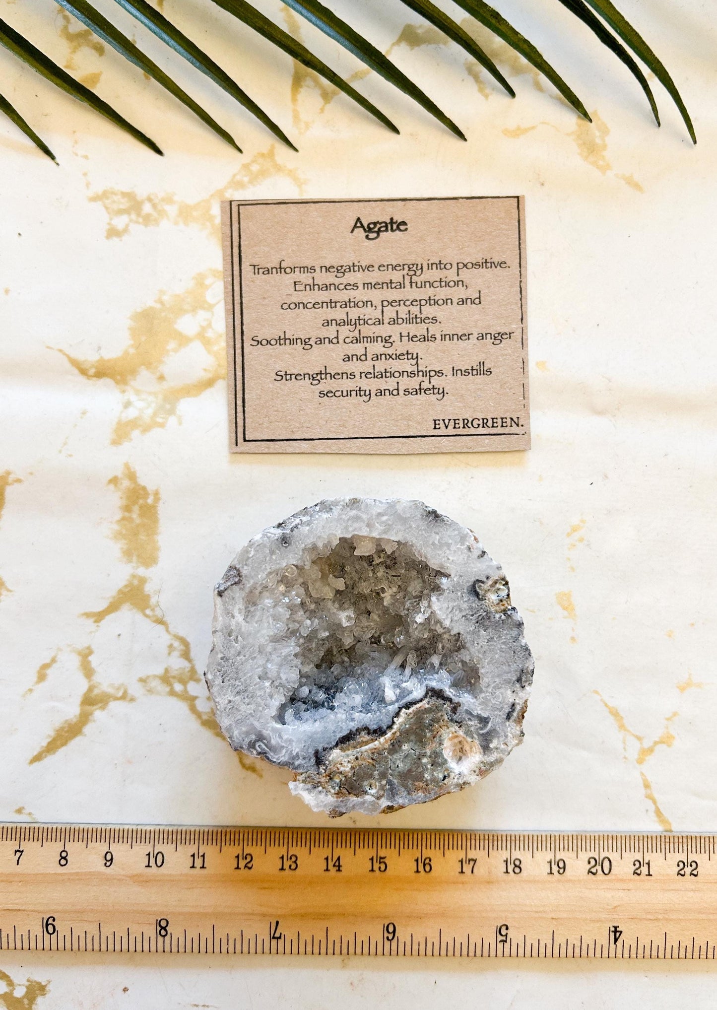 Natural Agate Crystal Geode - Positive Energy, Concentration & Healing