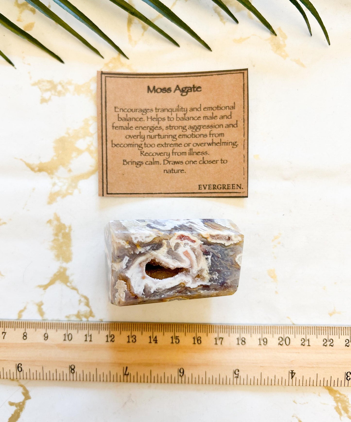 Moss Agate Crystal Carving - Tranquility, Balance & Recovery