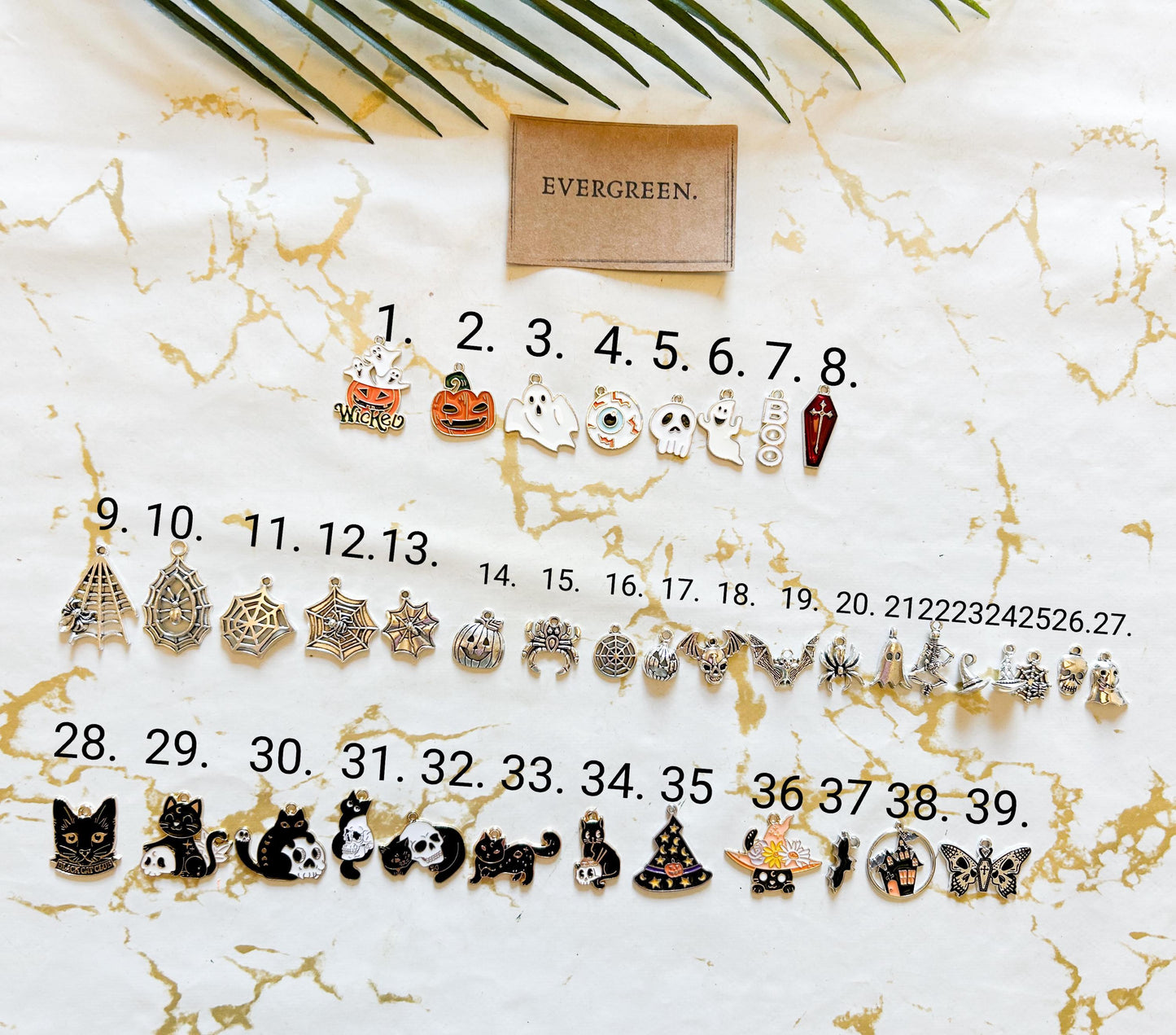 Halloween Pendant / Charm - Black Cat / Witch / Pumpkin / Ghost / Ghoul / Spider / Spiderweb / Skull / Coffin / Bat / Moth / Haunted House