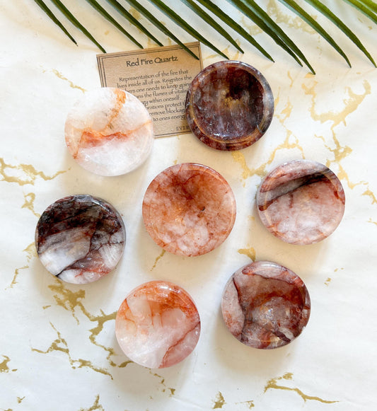 Red Fire Quartz Crystal Trinket Dish / Bowl - Protection, Energy & Balance