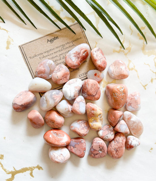 Agate Crystal Tumbled Stone - Positive Energy, Soothing & Calming