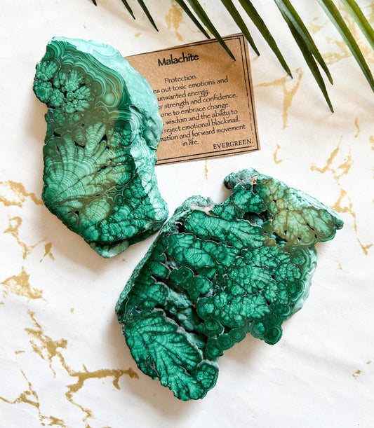 Malachite Crystal Slice - Protection, Inner Strength & Confidence