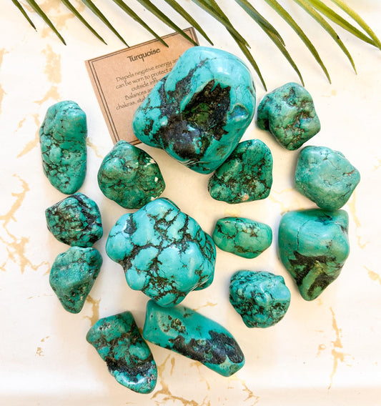 Turquoise Crystal Tumbled Stone - Protection, Stability & Calm