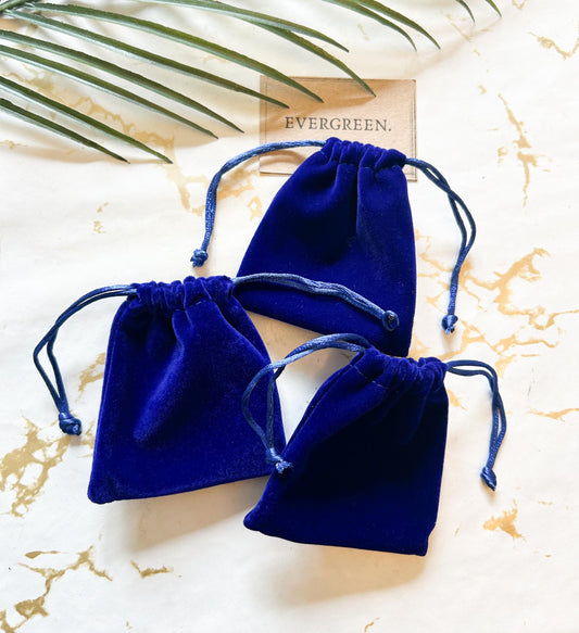 Blue Drawstring Gift Bag - For Crystals / Jewellery