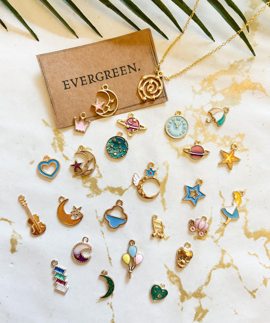 Cosmic / Space / Star / Moon / Celestial Enamel Pendant / Charm - Variety Of Chains Available!