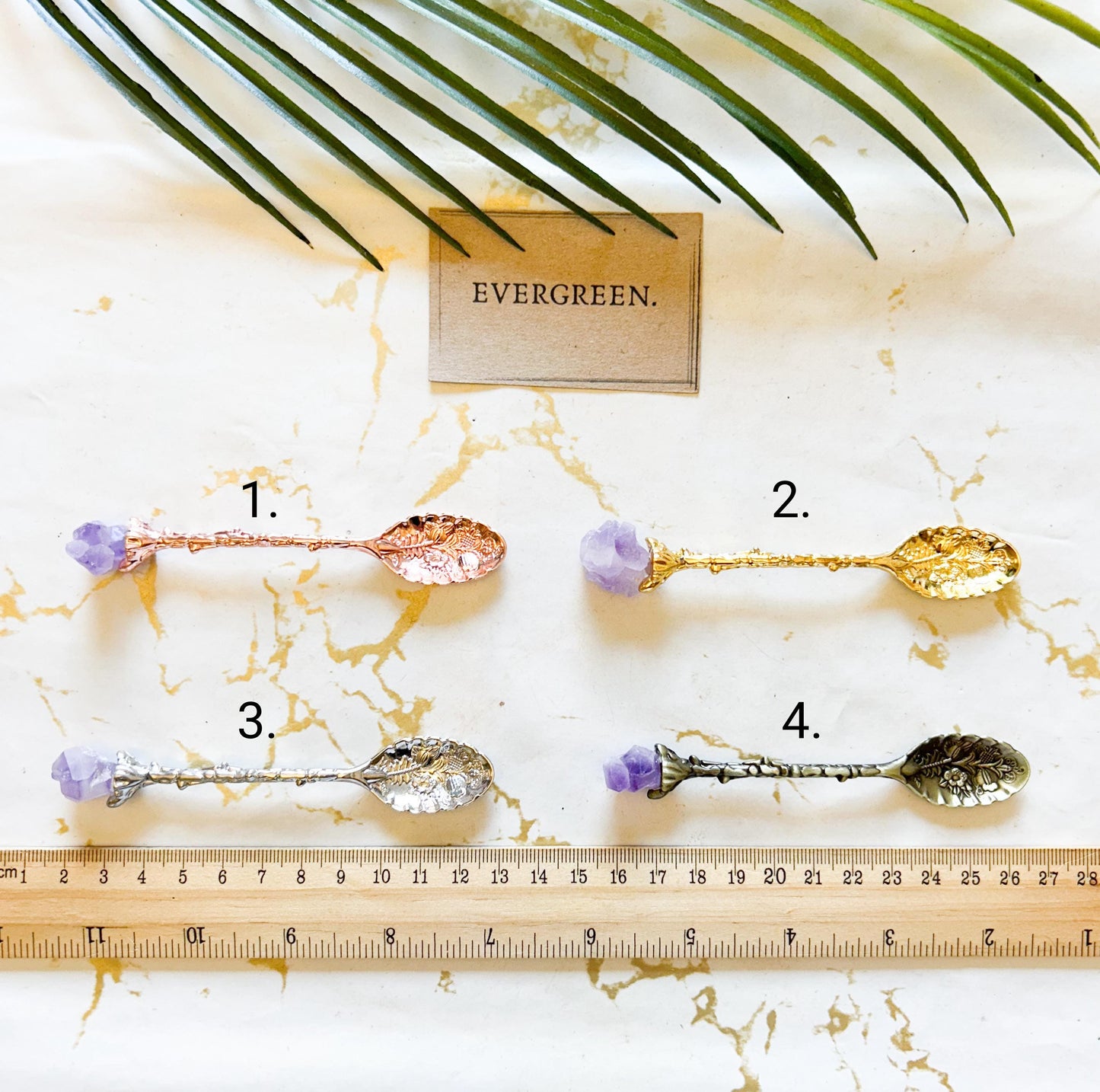 Amethyst Crystal Ornate Floral Teaspoon - Wide Variety Available!