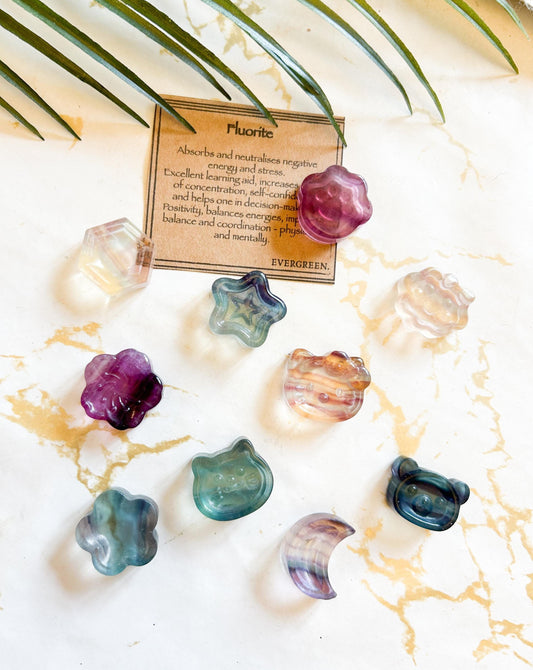Fluorite Crystal Carvings - Balance, Concentration & Self-Confidence