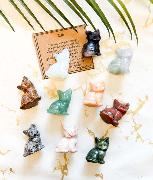 Crystal Cat Carving - Kitty / Kitten / Pussycat / Feline