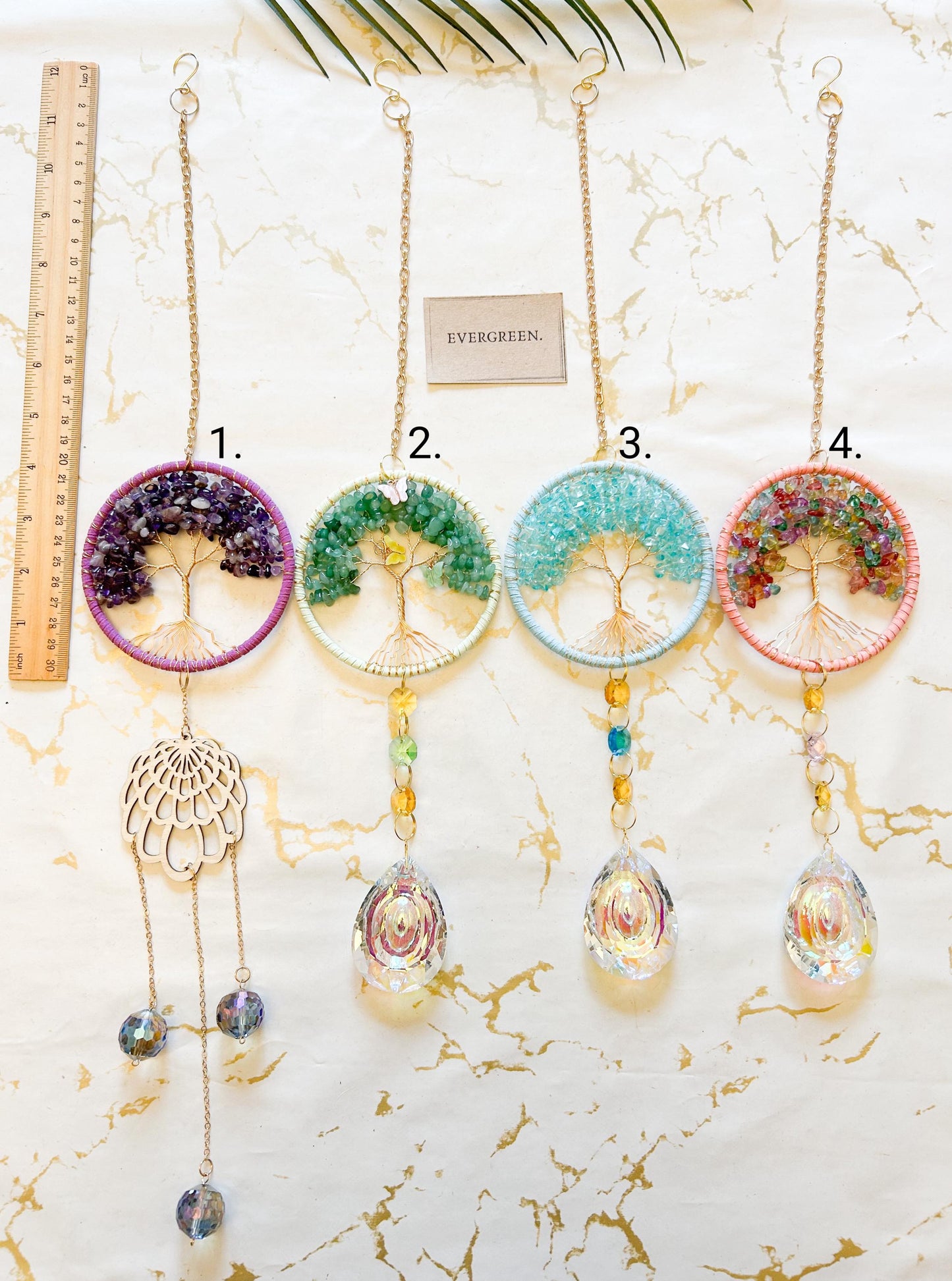 Stunning Crystal Chip Tree Of Life Dream Catcher / Sun Catcher - Wide Variety Available!