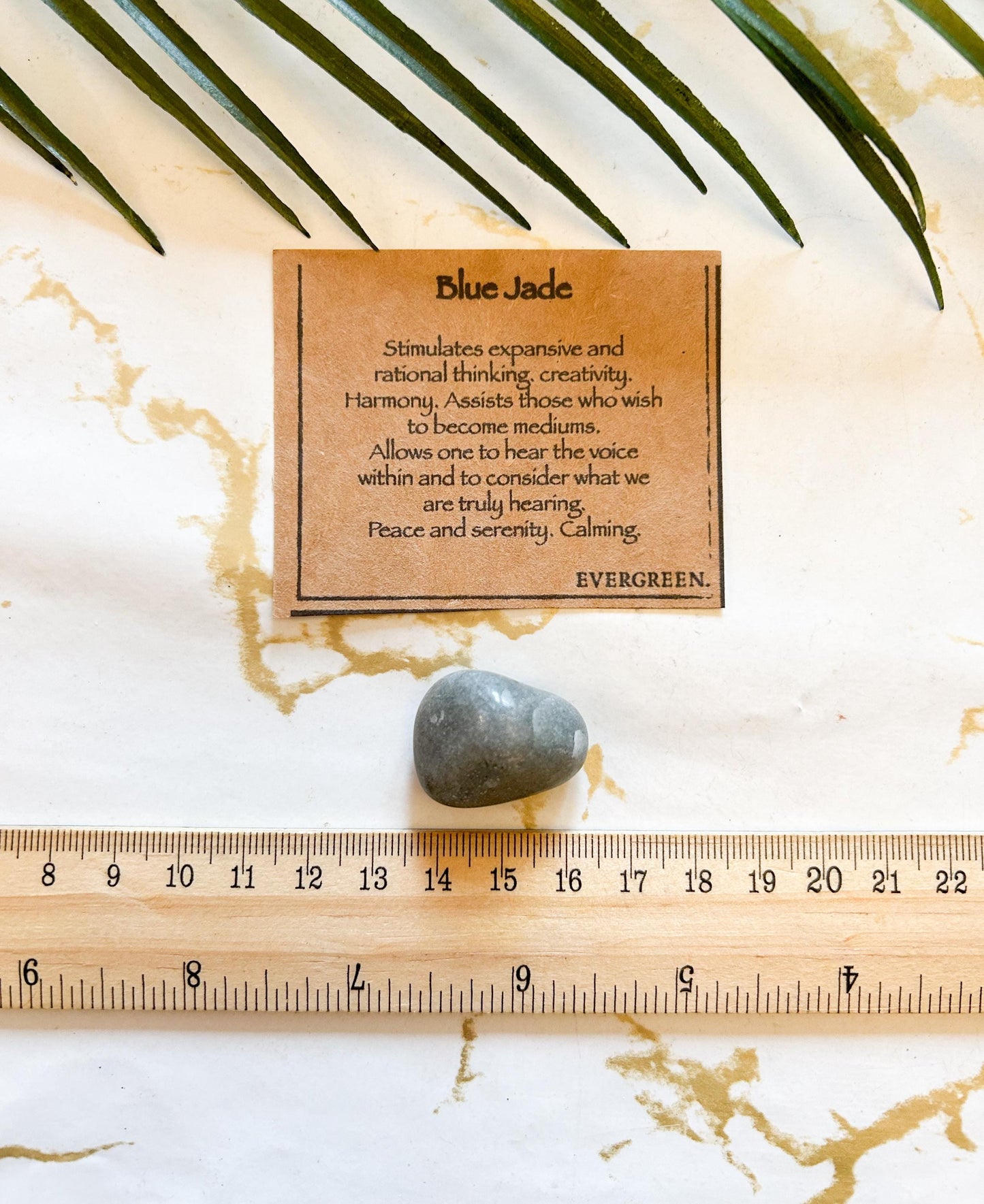 Blue Jade Crystal Tumbled Stone - Thought, Creativity & Harmony